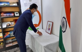 Ambassador and members of the Mission paid tribute to Dr. B R Ambedkar 'The Architect of Indian Constitution' on his 130th Birth Anniversary